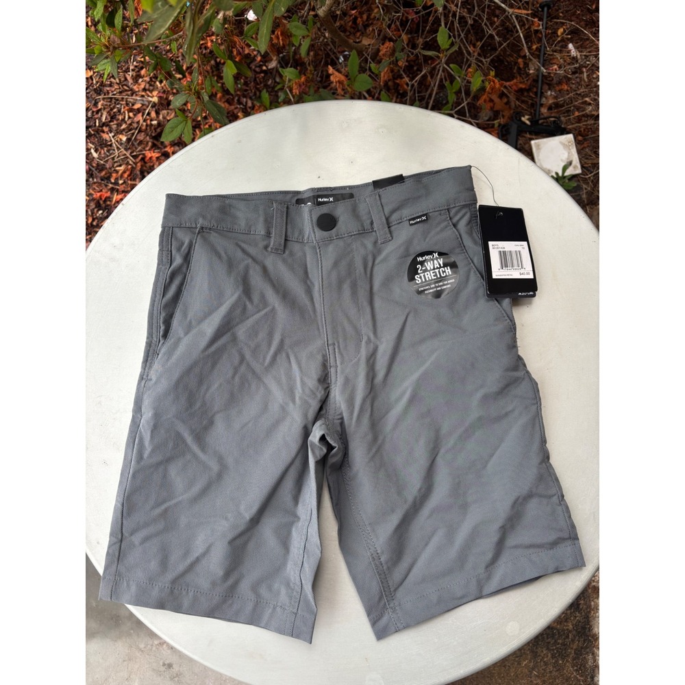Hurley Boys Dri-FIT 2-Way‎ Stretch Chino Shorts Cool Gray Size 10 NWT 981307-K26